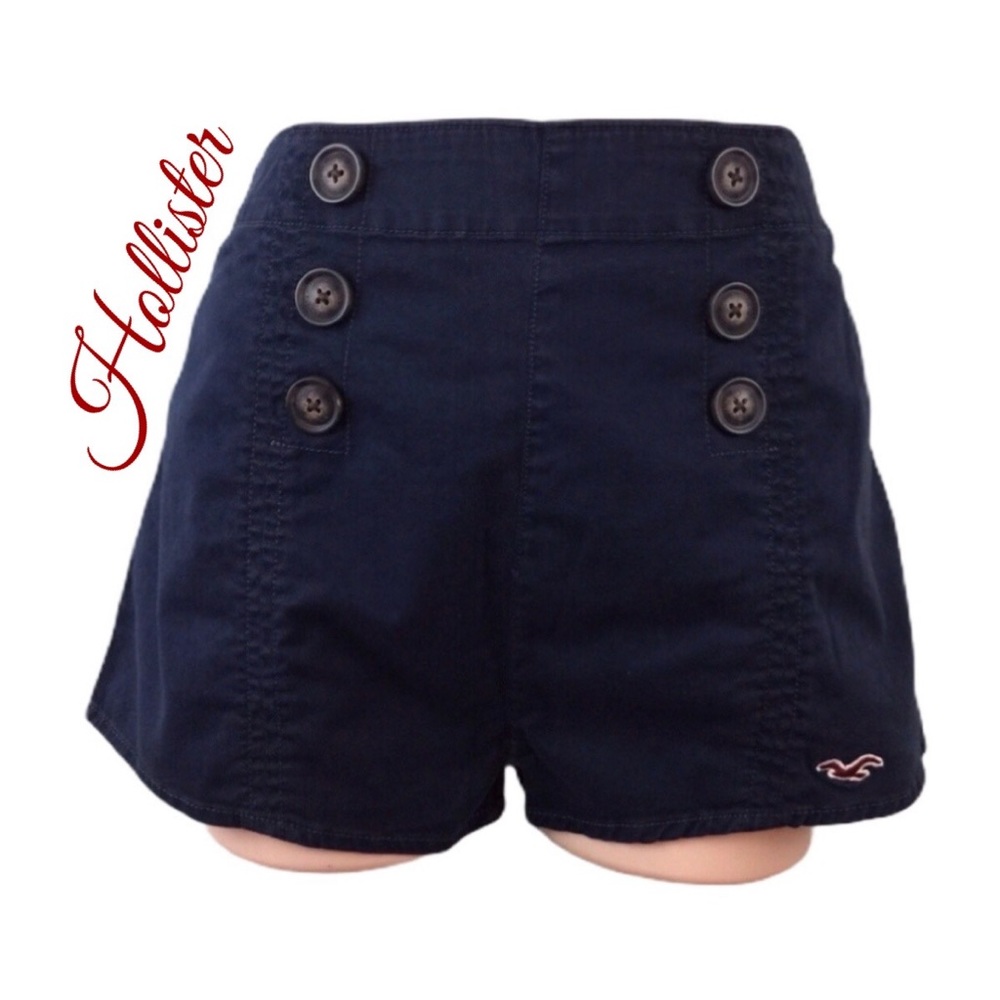 HOLLISTER Vintage So Cal Back Zip Sailor NAVY Shorts Nautical Feel Size 5